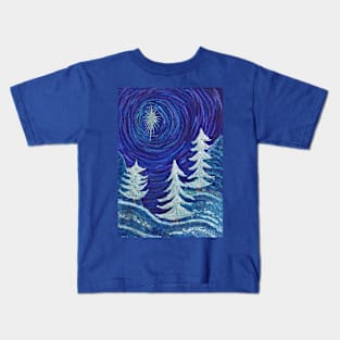 Christmas Night in the Mountains Kids T-Shirt